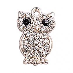 Cheap Alloy Silver Plated Owl Connectors for Bracelet