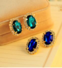 Low Price on 18KG Plated 2Color GorgeousTemperament OL Exquisite Full Cystal Rhinestone Gem18KGP Stud Earrings E3286