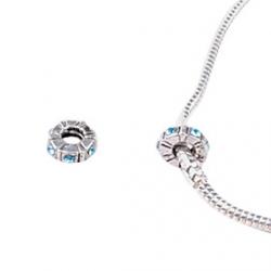 Blue Alloy Whorled Big Hole DIY Beads For Necklace or Bracelet Sale