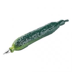 Cheap Cucumber Shaped Blue Ink Ballpoint Pen with Magnet (Green)