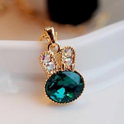 Low Price on Korea cute little rabbit crystal diamond jewelry sweater chain wild N196