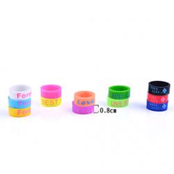 Cheap Unisex Letters Print Silicone Ring (Random Color)