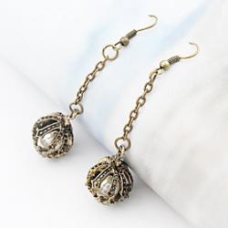 European and American vintage jewelry pearl earrings Crown Sphere E57 Sale