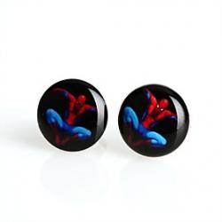 Cheap Fashion Round Spider-Man Stainless Steel Stud Earrings