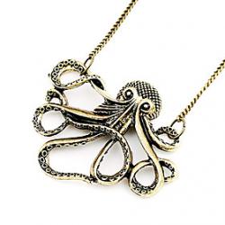 Cheap Pirates of the Caribbean people retro Long octopus necklace N86