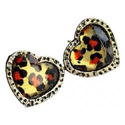 Cheap Retro Heart Leopard Leopard Heart Stud Earring Fashion Pursuit E104