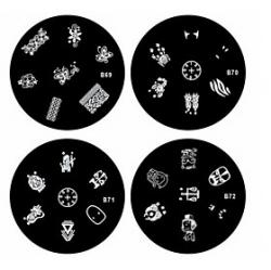 Cheap 1PCS Nail Art Stamp Stamping Image Template Plate B Series NO.69-72(Assorted Pattern)