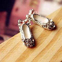 Low Price on Hot bud creative cute bow shoes little shoes Round Diamond Stud Earrings models E105
