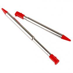Cheap Pair of Metal Touch Pen Stylus for 3DS (Red)