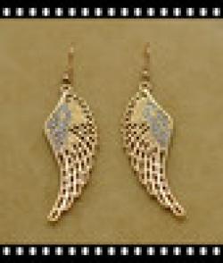 Cheap Fashion jewelry rhinestone gold plated Angel wings drop earring women gift E646