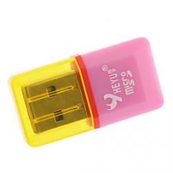 Low Price on USB 2.0 Micro SD/TF Card Reader with Light Pink