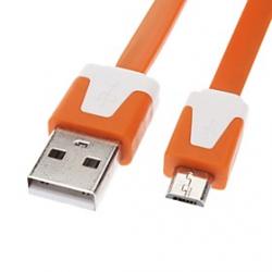 Low Price on Micro USB to USB Male to Male Data Cable for Samsung/Huawei/ZTE/Nokia/HTC/Sony Ericson  Flat Type Orange(1M)
