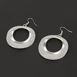 Cheap Fashion Silver Circle Shape Drop Earring(1 Pair)