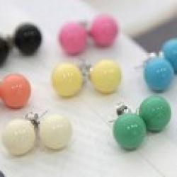 Low Price on Free Shipping $10 (mix order) New Fashion Vintage Korean Candy Ball Rhinestone Cute Girl Earrings Jewelry R009 3g