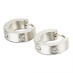 Cheap Gift For Boyfriend Fashion Single Rhinestone Silver Titanium Steel Stud Earrings (1 Pair)