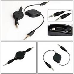 Cheap 3.5mm Retractable Aux  Audio Cable Male to Male for Mp3 Cellphone PC Car Adapter