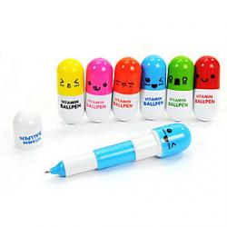 Cheap Cute Pill Blue Ink Ballpoint Pens(1 Pen)
