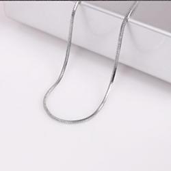 Unisex 2MM Square Silver Chain Necklace NO.44 Sale