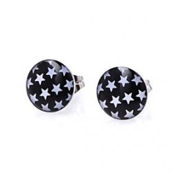 Cheap Fashion White Stars Stainless Steel Stud Earrings