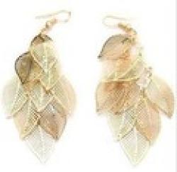 Cheap Min. order $9 (mix order)  Fashion golden plated cutout golden plated leaf earrings cheap price earrings for women EH249