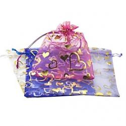Cheap (Random Color) Chiffon Hot Love  Golden Yarn Bag Accessories Pocket Bag Jewelry Bag Beam(1PC)