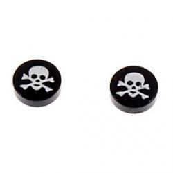 Fashion 1cm Magnet Skull Pattern Black Stud Earrings(1 Pair) Sale