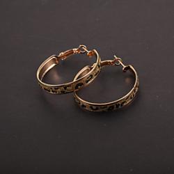 Low Price on Fashion Leopard Print 3.5cm Hoop Earrings(1 Pair)