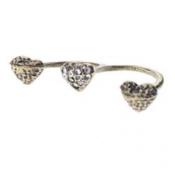 Low Price on Unique Vintage Style 3 Hearts Double Ring