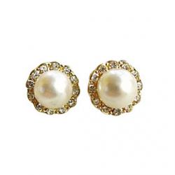Cheap Korean fashion flash diamond pearl earrings earrings earrings minimalist temperament E637
