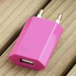 Cheap EU Plug USB Power Home Wall Charger Adapter for Apple for iPod for iPhone 3G 3GS 4G 4S 5 Purple Wholesale