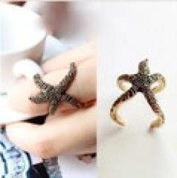 Low Price on R130 Hot!!New Design Lovely Retro Starfish Ring Jewelry wholesale!!! Factory Sales Freeshipping!