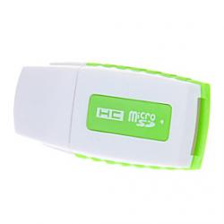 Cheap USB 2.0 Memory Card Reader (Green)