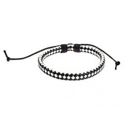 Low Price on European 14Cm Women'S Black And White  Leather Bracelet(Black And White)(1 Pc)